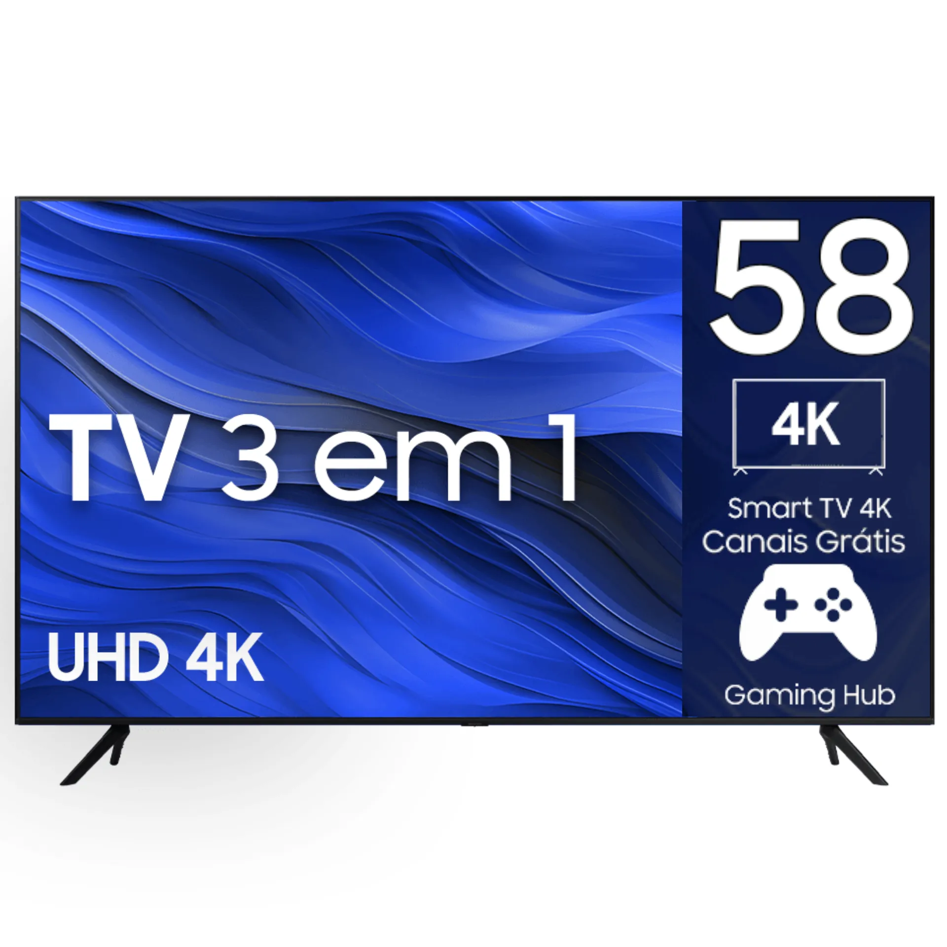 [Vip] Samsung Smart Tv 58 Polegadas Uhd 4k 58cu7700 2023, Xbox Game Pass, Processador Crystal 4k, Gaming Hub, Tela Sem Limites, Controle Solarcell